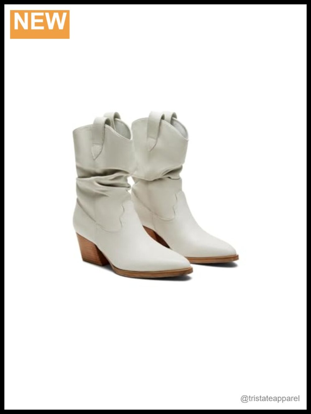 Ankle Boots Block Heel Leather Pull-On Women's Size 7
